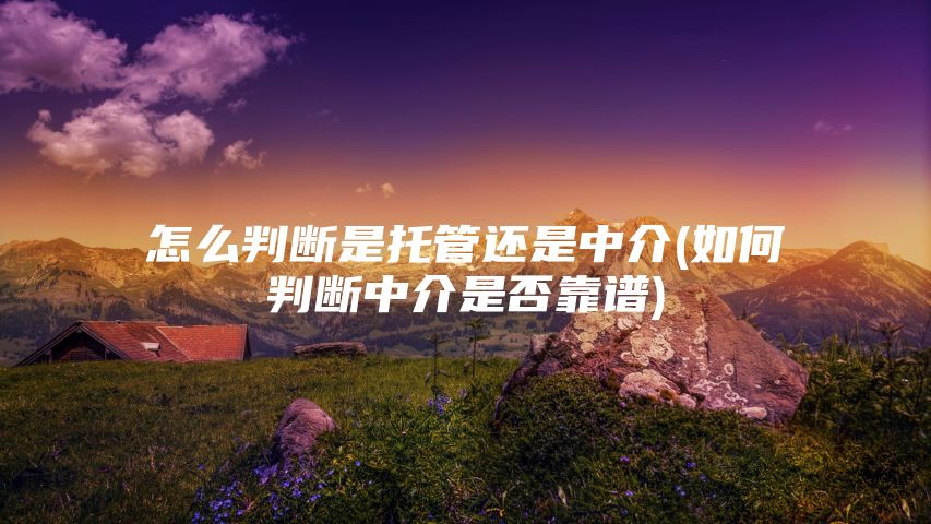 怎么判断是托管还是中介(如何判断中介是否靠谱)