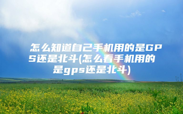 怎么知道自己手机用的是GPS还是北斗(怎么看手机用的是gps还是北斗)