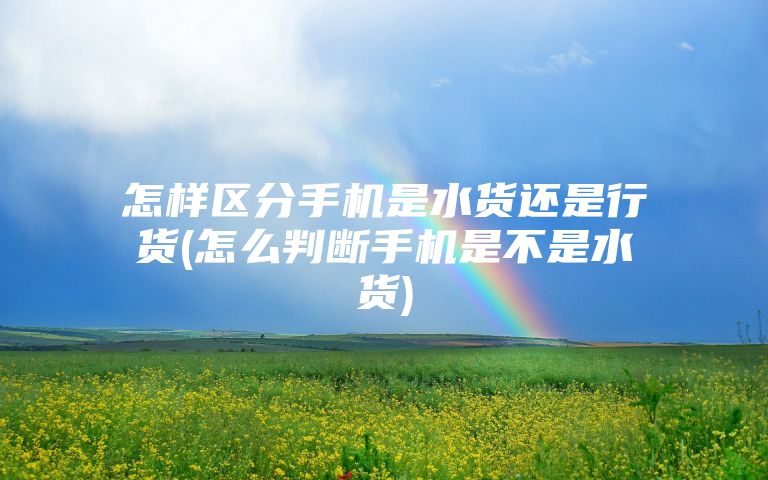 怎样区分手机是水货还是行货(怎么判断手机是不是水货)