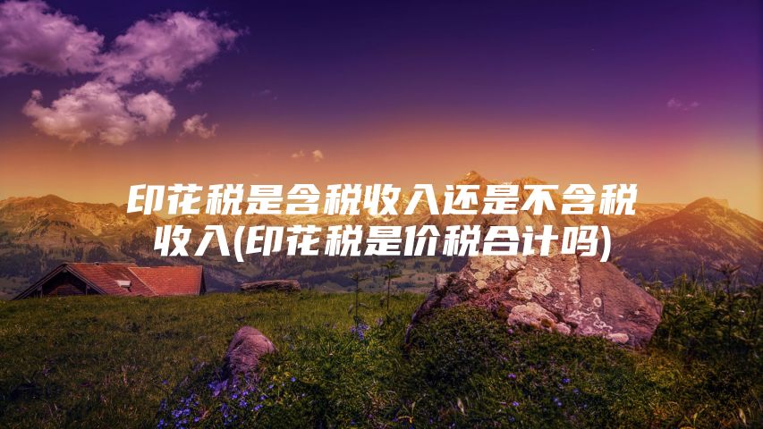 印花税是含税收入还是不含税收入(印花税是价税合计吗)