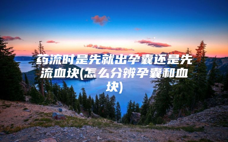 药流时是先就出孕囊还是先流血块(怎么分辨孕囊和血块)