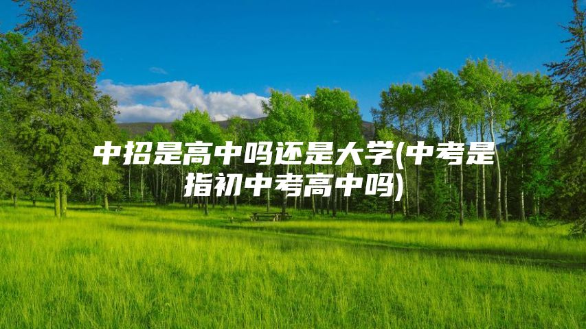 中招是高中吗还是大学(中考是指初中考高中吗)