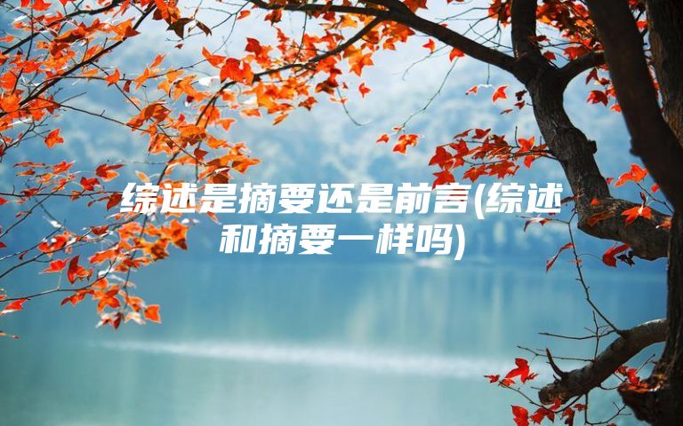 综述是摘要还是前言(综述和摘要一样吗)