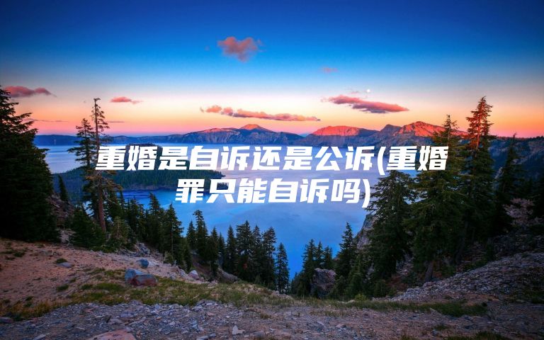 重婚是自诉还是公诉(重婚罪只能自诉吗)