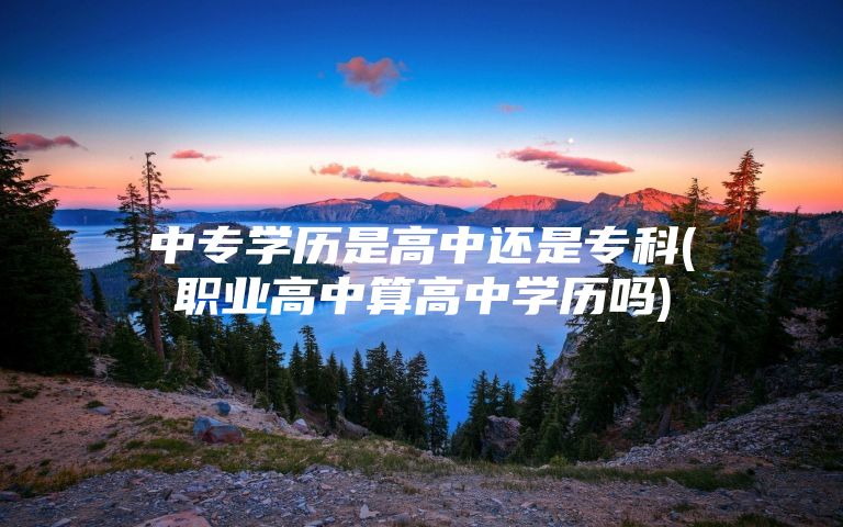 中专学历是高中还是专科(职业高中算高中学历吗)