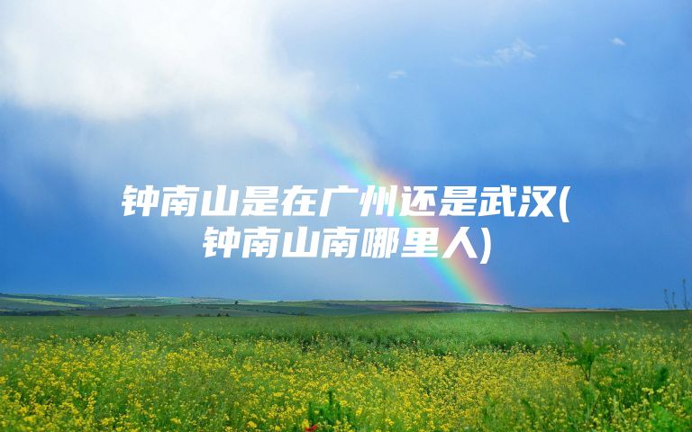 钟南山是在广州还是武汉(钟南山南哪里人)