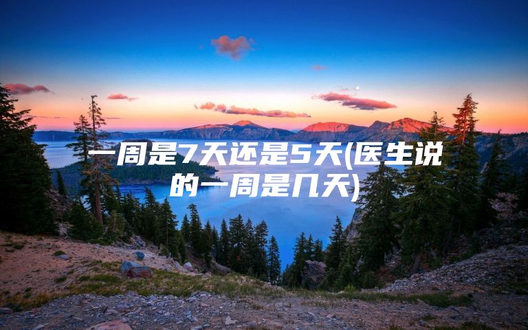 一周是7天还是5天(医生说的一周是几天)