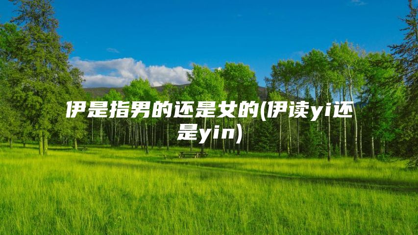 伊是指男的还是女的(伊读yi还是yin)