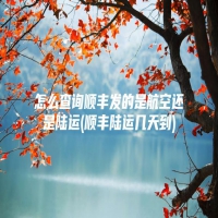 怎么查询顺丰发的是航空还是陆运(顺丰陆运几天到)